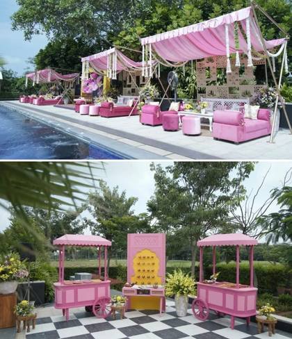 Ceiling and Lounge — Pool Party decor