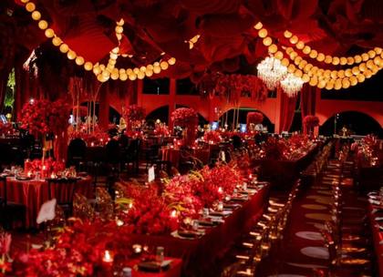 Ceiling and Tablescape — Reception decor