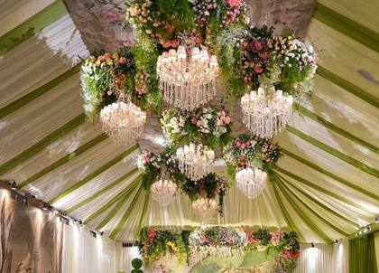 Ceiling and Backdrop — Reception decor