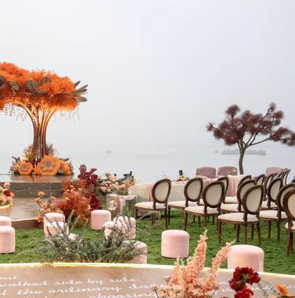 Ceiling and Stage — Welcome Lunch decor