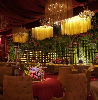 Ceiling and Lounge — Reception decor