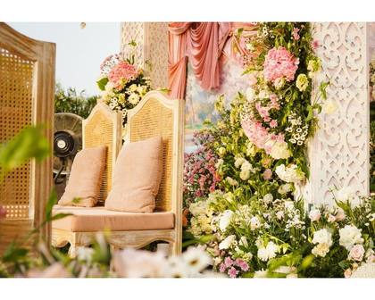 Backdrop and Lounge — Mehendi decor — ITC Gardenia Bengaluru