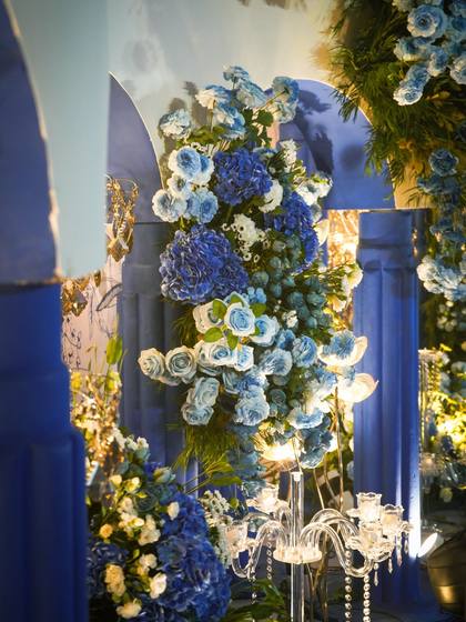 Floral detail and Backdrop — Reception decor — ITC Gardenia Bengaluru