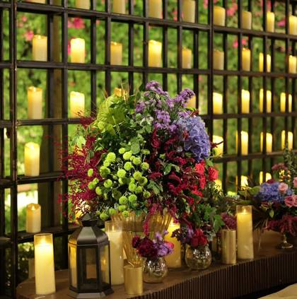 Floral detail and Backdrop — Reception decor