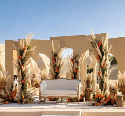 Lounge and Backdrop — Mehendi decor
