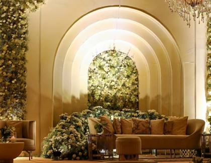 Lounge and Backdrop — Reception decor