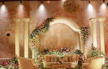 Lounge and Backdrop — Reception decor