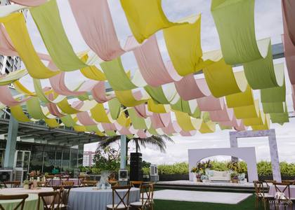 Ceiling and Stage — Mehendi decor — ITC Ratnadipa Colombo