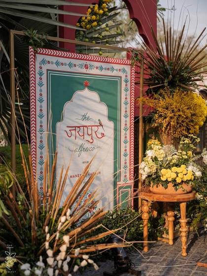 Signage — Welcome Lunch decor — The Leela Jaipur