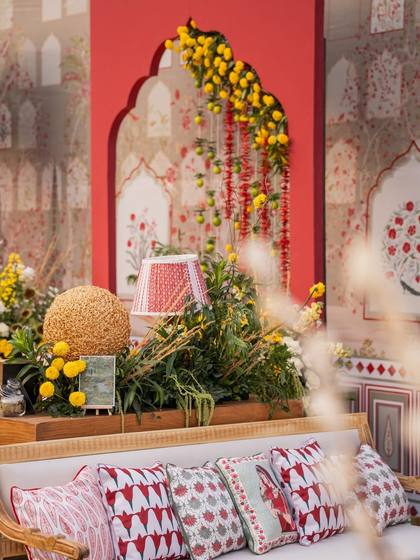 Lounge and Backdrop — Mehendi decor — The Leela Jaipur