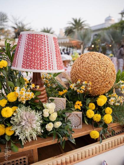 Floral detail — Mehendi decor — The Leela Jaipur