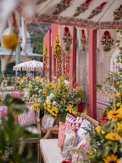 Lounge and Backdrop — Mehendi decor — The Leela Jaipur