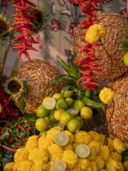 Floral detail — Mehendi decor — The Leela Jaipur