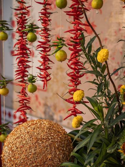 Floral detail — Haldi decor — The Leela Jaipur