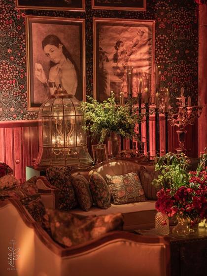 Lounge and Backdrop — Sangeet decor — The Leela Jaipur