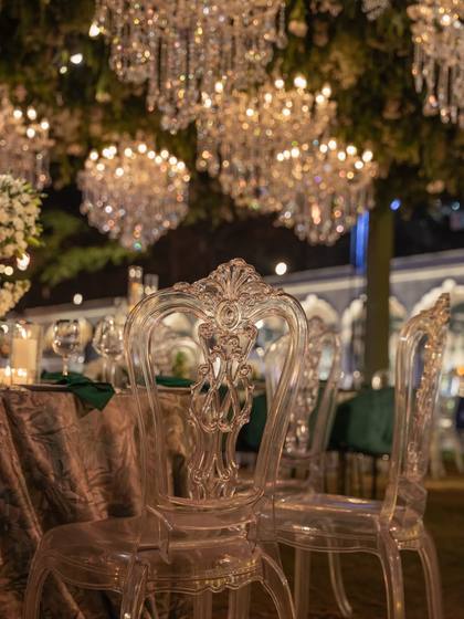 Ceiling and Tablescape — Reception decor — The Leela Jaipur