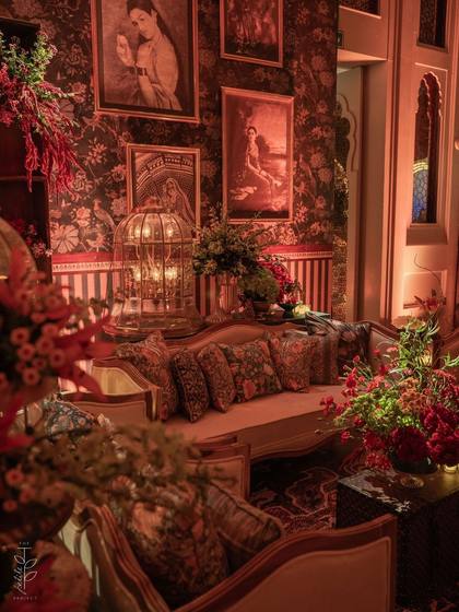 Lounge and Backdrop — Reception decor — The Leela Jaipur