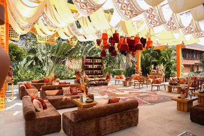 Ceiling and Lounge — Mehendi decor — Mulberry Shades Bengaluru