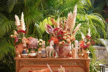 Floral detail and Backdrop — Mehendi decor — Mulberry Shades Bengaluru