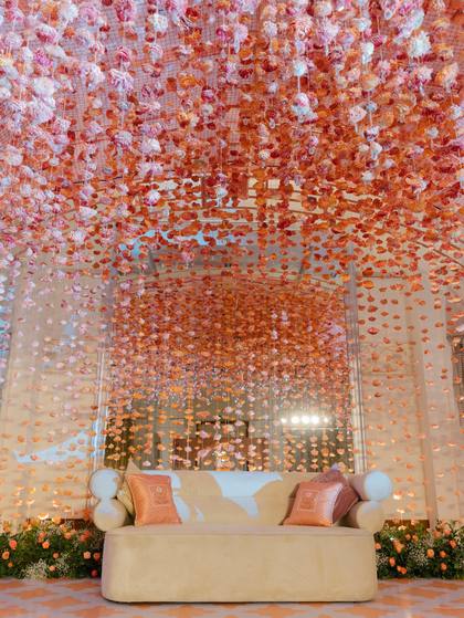 Ceiling and Lounge — Mehendi decor — Shangri-La Bengaluru
