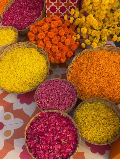 Floral detail — Haldi decor — Merlis Coimbatore
