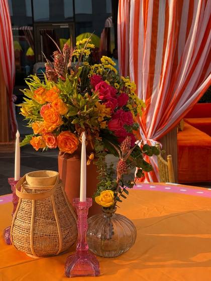 Tablescape and Floral detail — Mehendi decor — Merlis Coimbatore