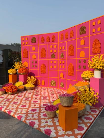 Backdrop and Photo-op — Haldi decor — Merlis Coimbatore