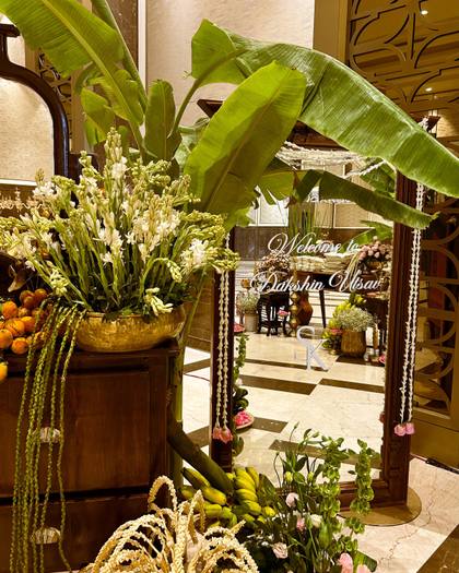 Signage and Floral detail — Pelikuthuru decor — Merlis Coimbatore