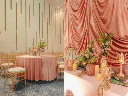 Tablescape and Backdrop — Reception decor — Merlis Coimbatore
