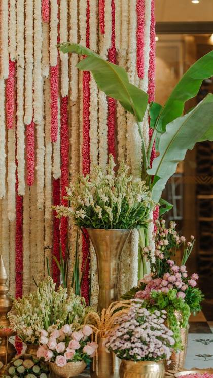 Backdrop and Floral detail — Pelikuthuru decor — Merlis Coimbatore