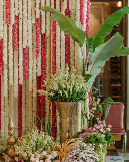 Backdrop and Floral detail — Pelikuthuru decor — Merlis Coimbatore