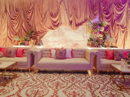 Lounge and Backdrop — Reception decor — Merlis Coimbatore