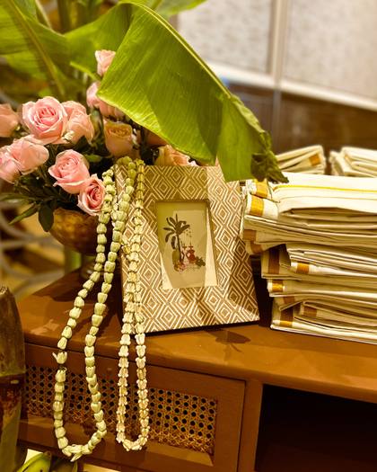 Floral detail and Signage — Pelikuthuru decor — Merlis Coimbatore