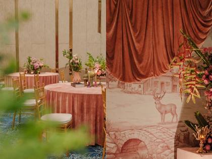 Tablescape and Backdrop — Reception decor — Merlis Coimbatore