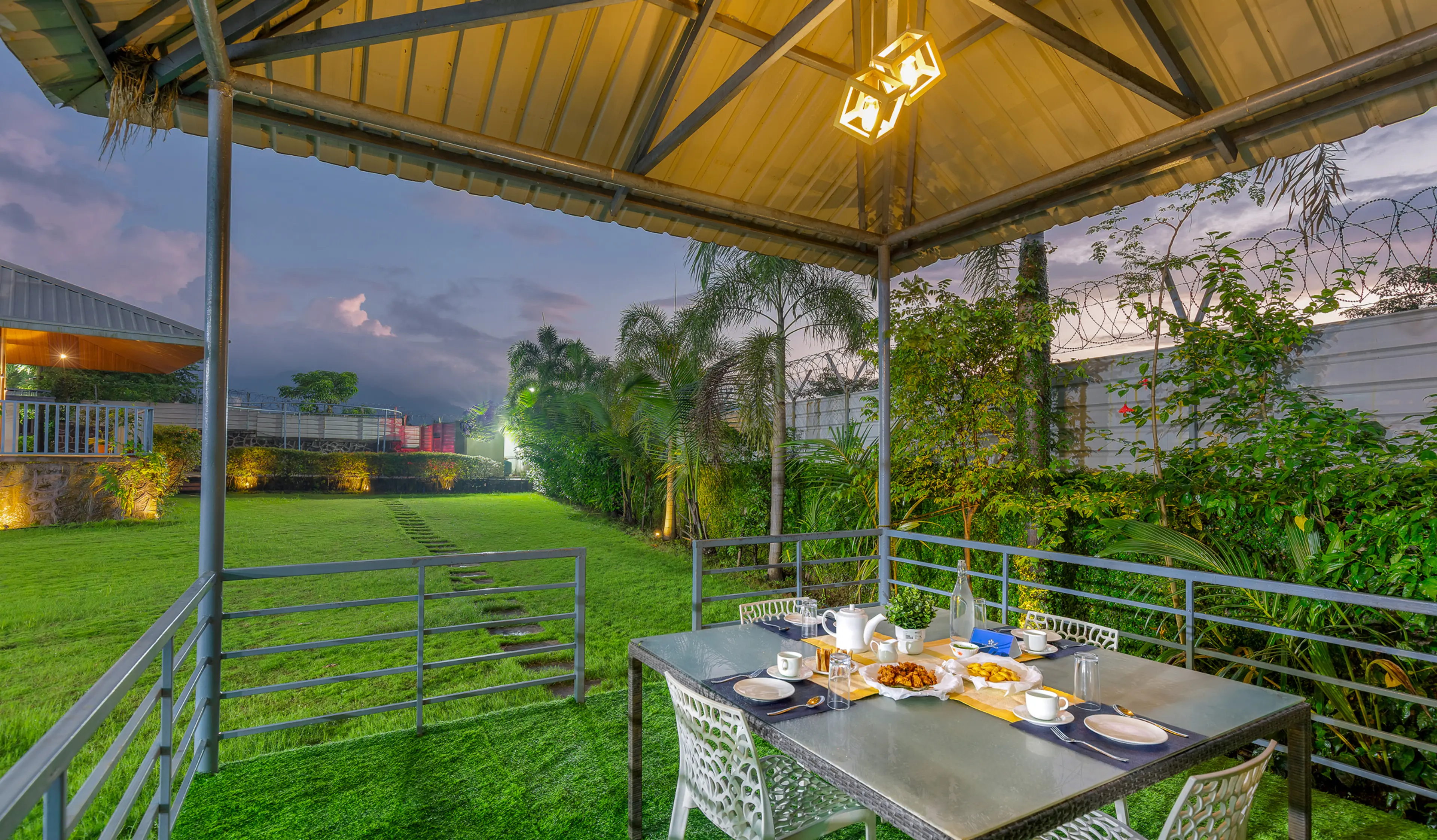 Alfresco Dining Setup in Gazebo