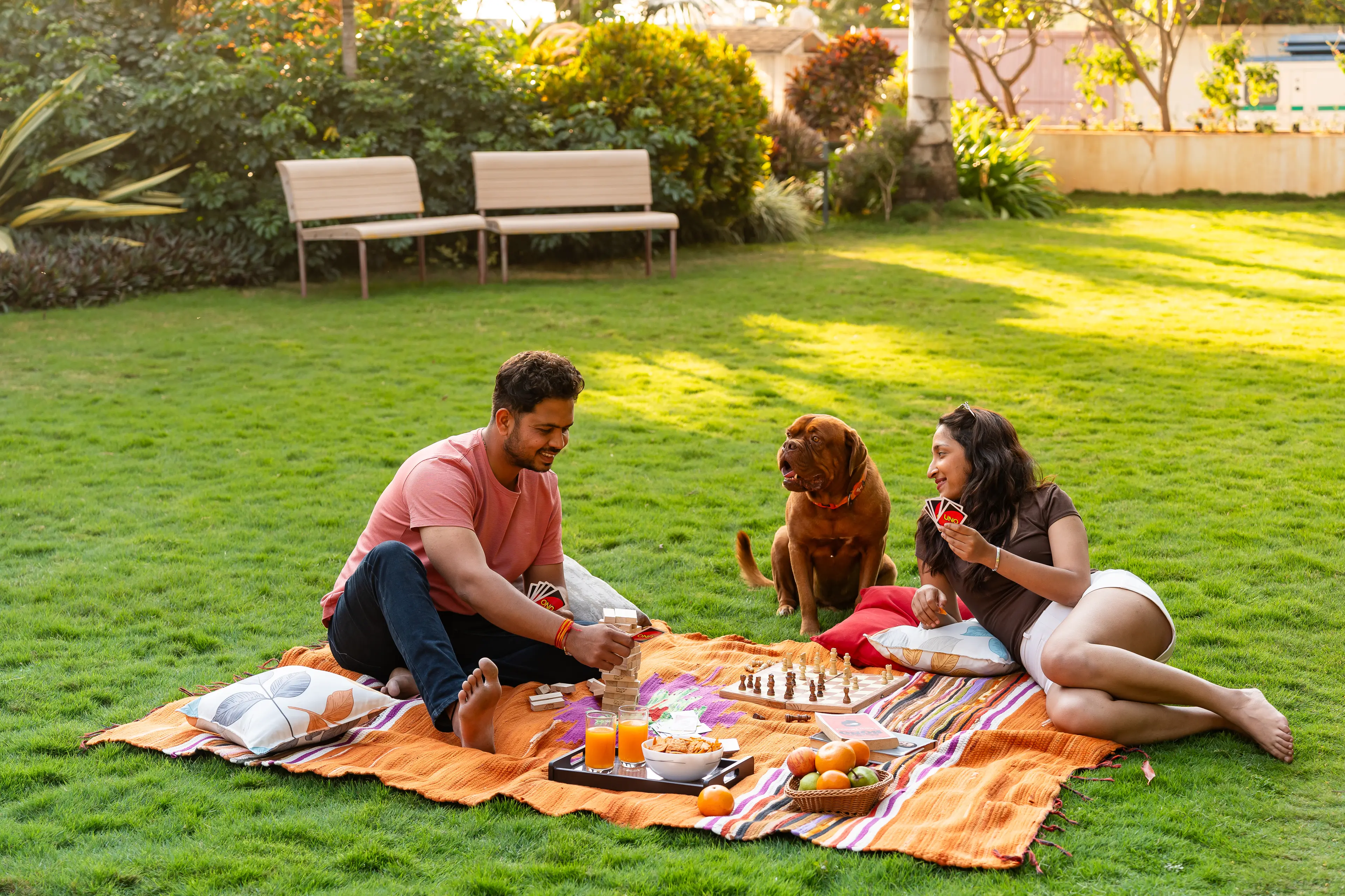 Outdoor Picnic by the Lawn 