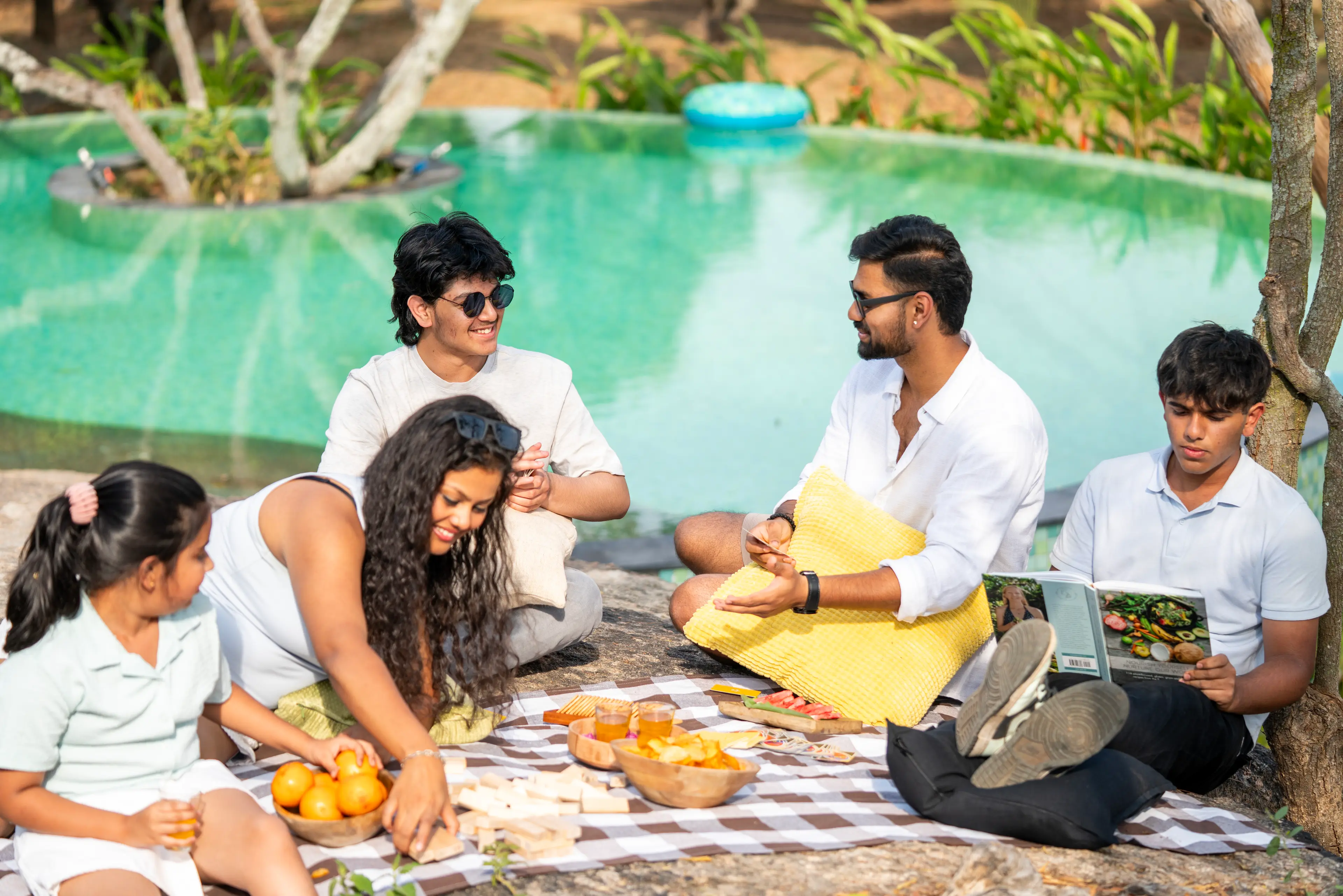 Outdoor Picnic by the Lawn 