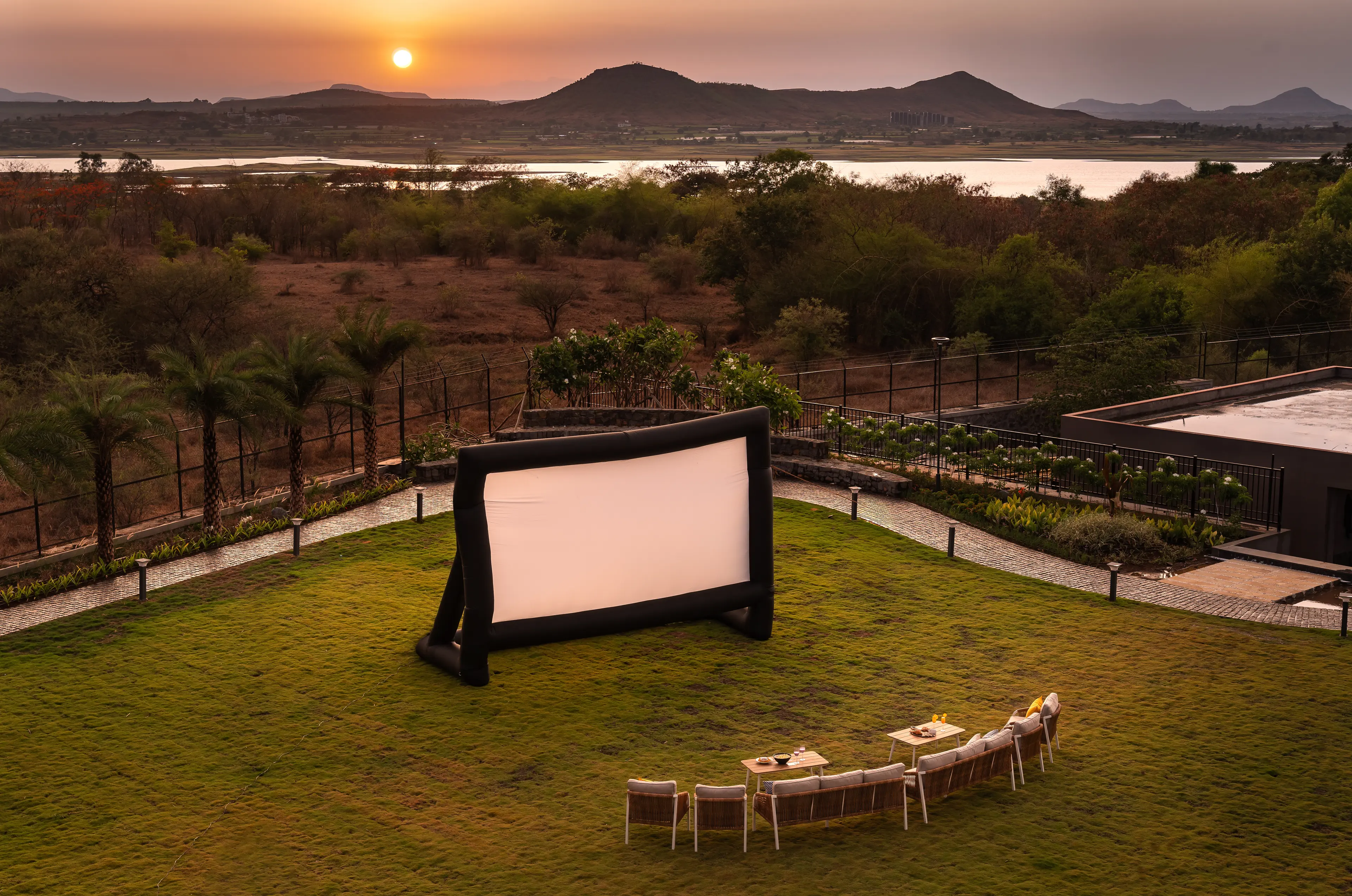 Open-Air Amphitheatre with Inflatable Screen