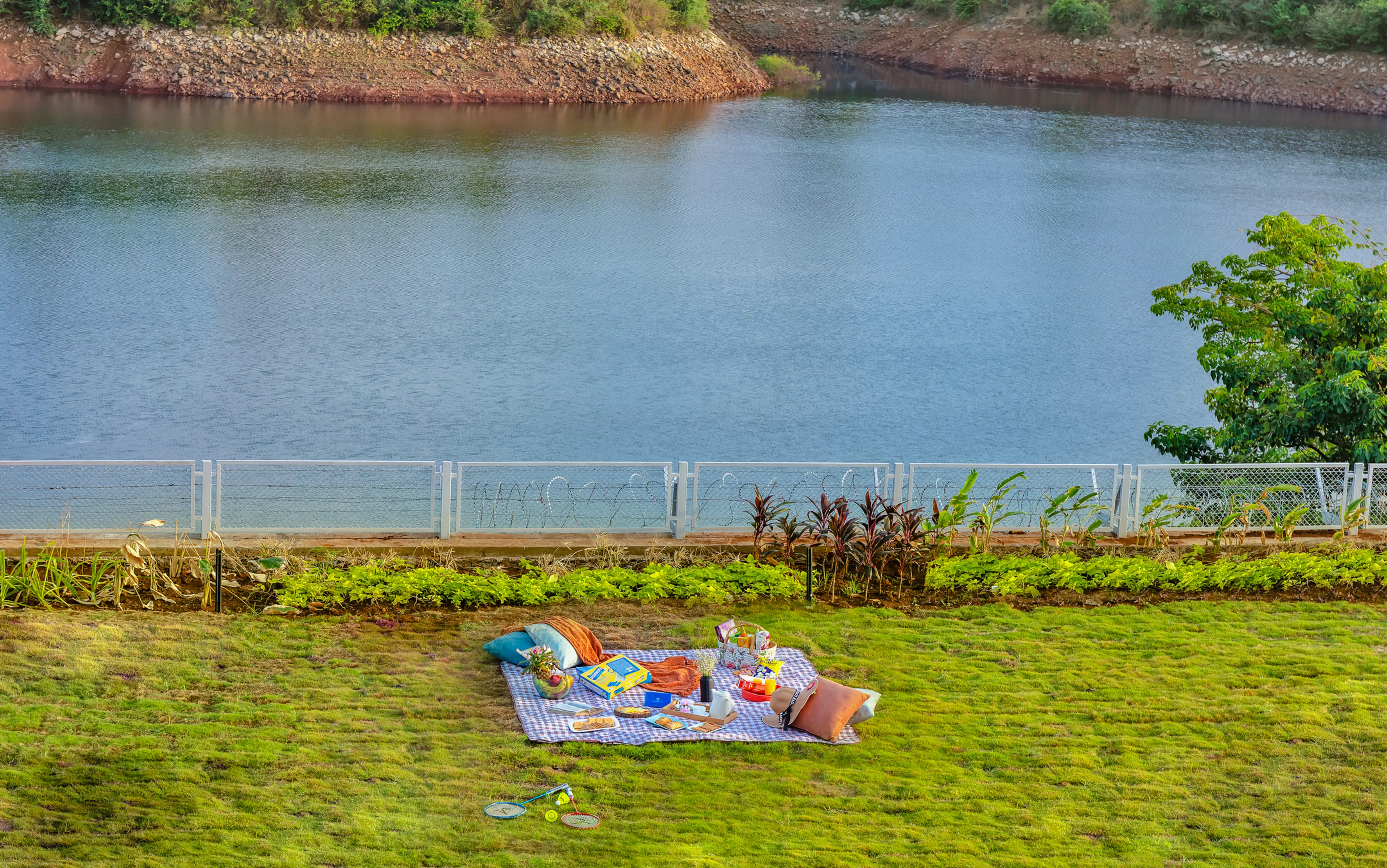Outdoor Picnic by the Lawn