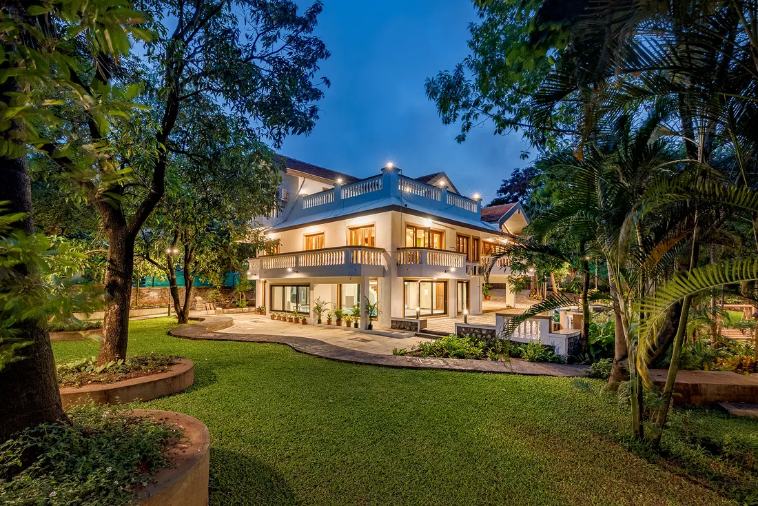 Windermere villa at dusk, Lonavala