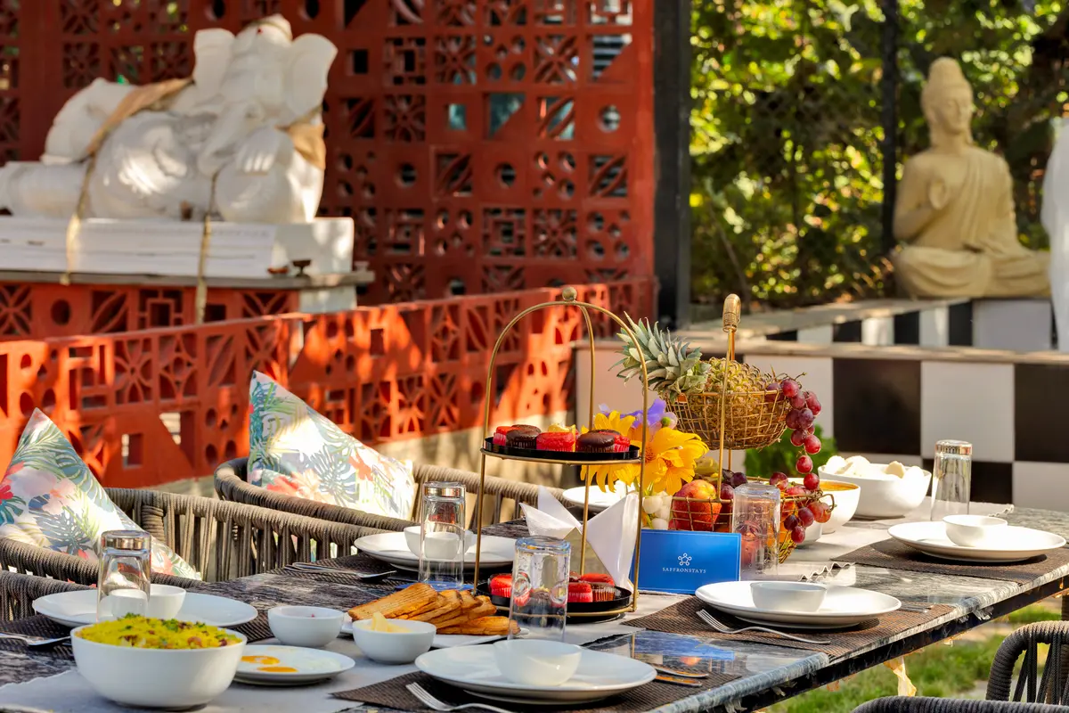 Savor a delightful meal under the open sky with the villa’s outdoor dining experience.