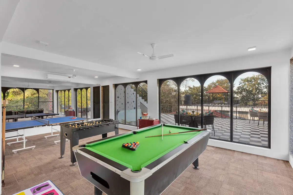 Perfect your trick shots or enjoy casual games at pool & foosball table corner.