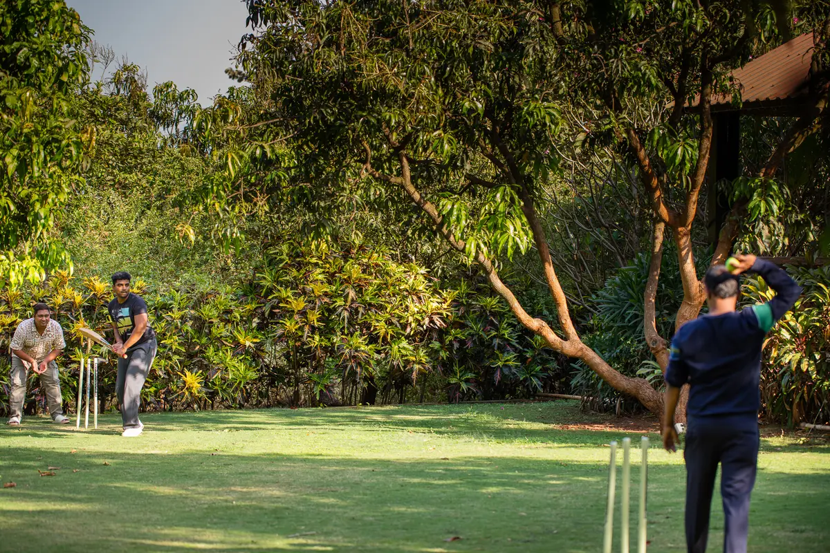 Have a fun-filled cricket match on the spacious lawn with your family and friends