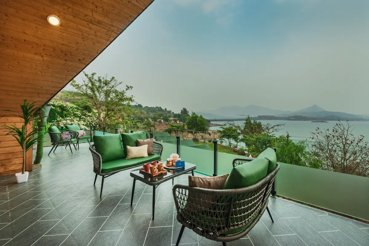 Enjoy scenic lake views from the living room deck