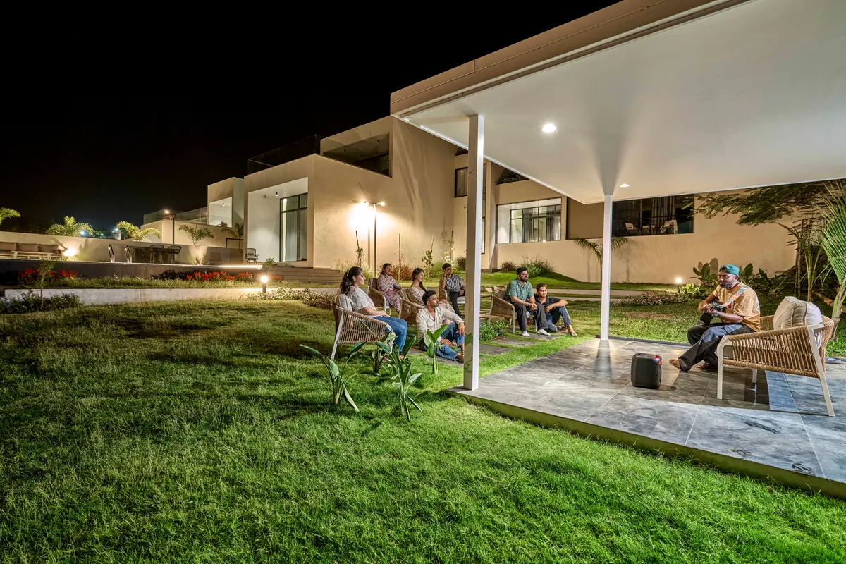 Strumming under the stars, where music meets magical villa nights! 
