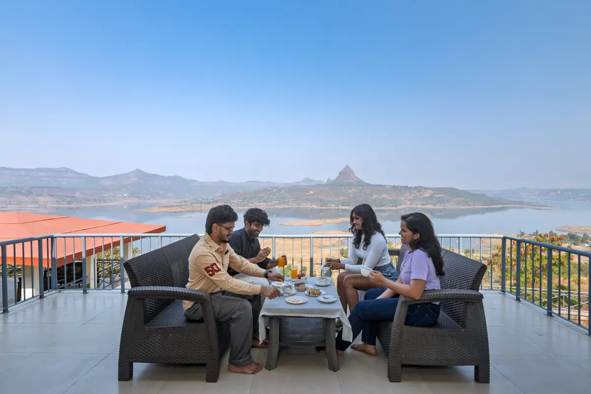 Breakfast with the view of Pawna Lake
