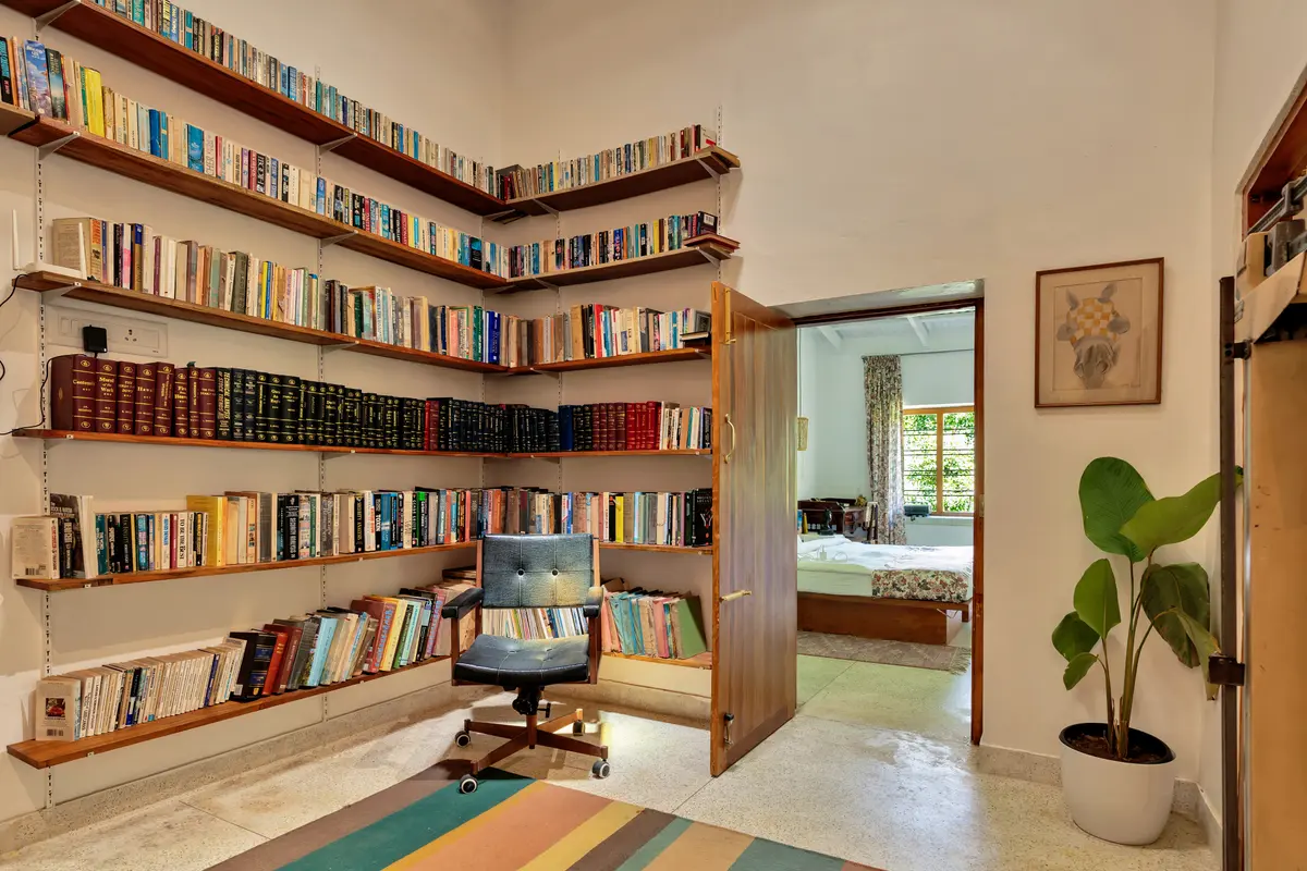 Choose from over 200 books stacked in the library.