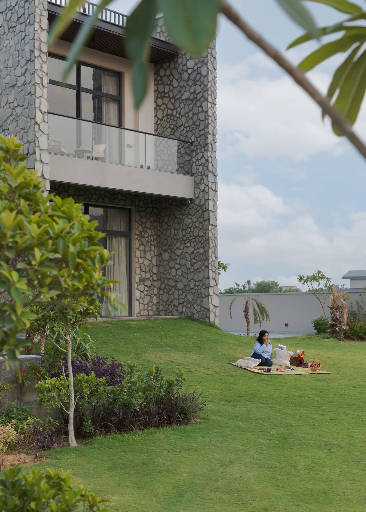 Enjoy a picnic on the lush garden
