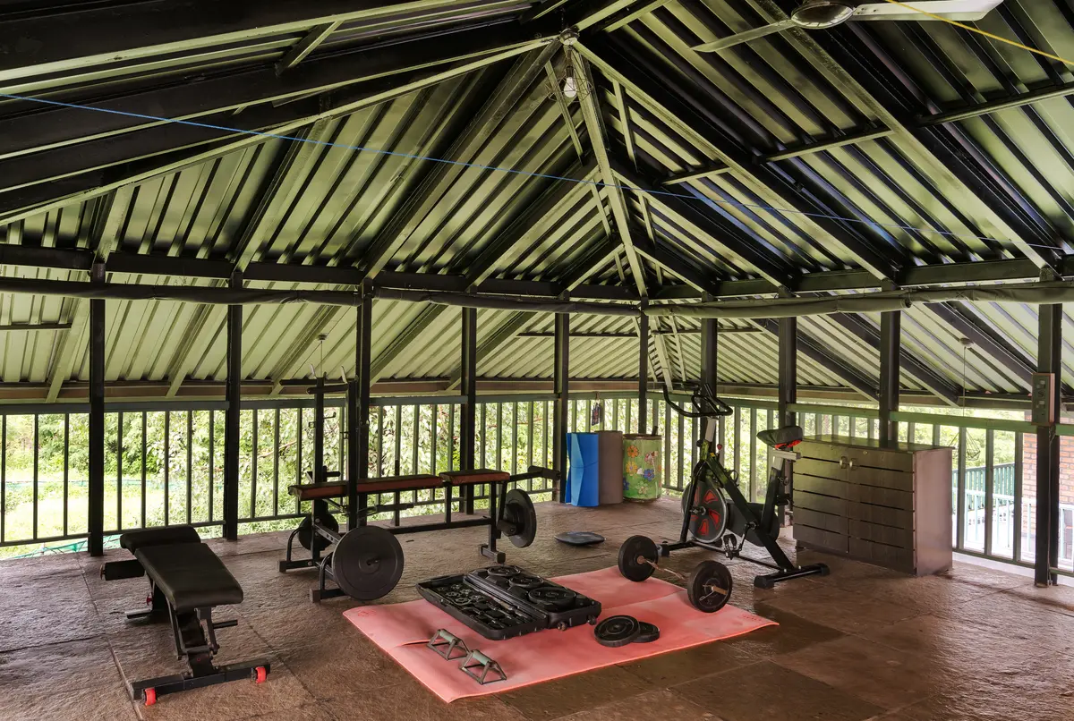 Sweat it out with a view—this open-air gym turns every workout into a breath of fresh air!