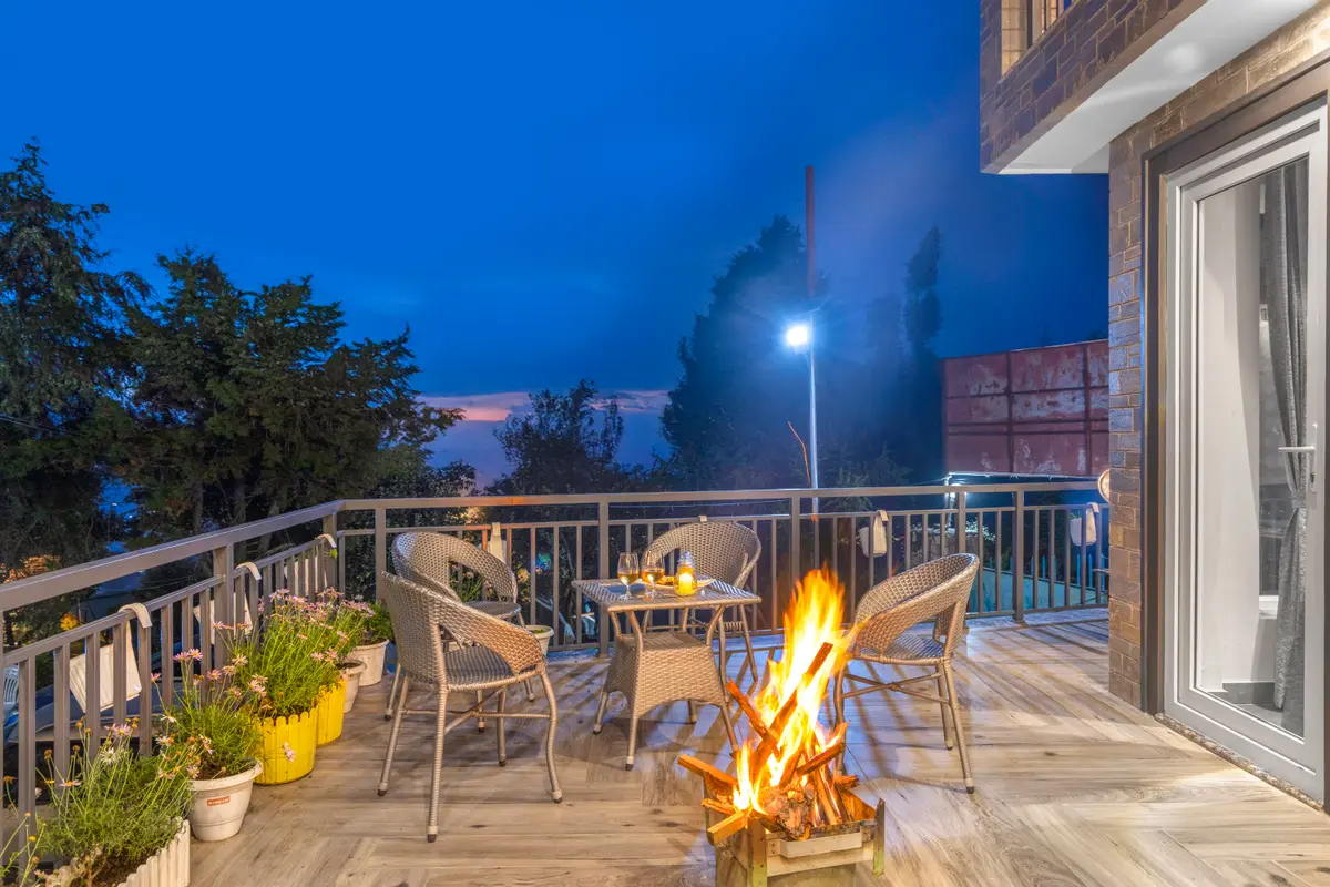 Cosy up by the bonfire